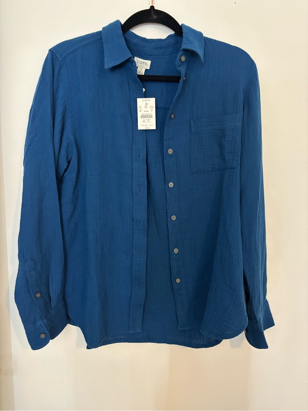 J. Crew Men's Deep Blue Lightweight Button-Down Shirt